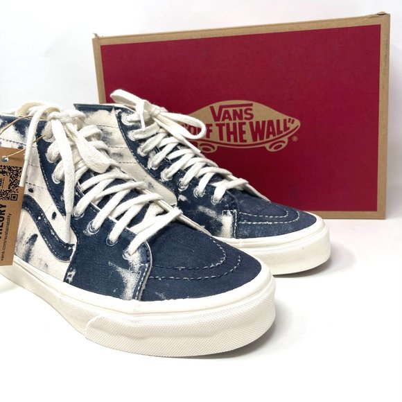 Vans Sk8 Hi Tapered Skateboarding High Top Women's Blue White Canvas VN0A4U168CP - Picture 8 of 11